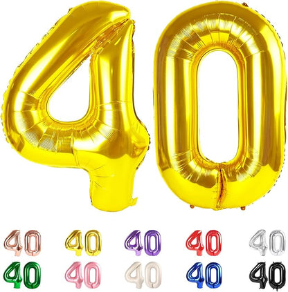 Number 40 Balloon for 40th Birthday Decorations Women Men Party, Inflation by Mluchee