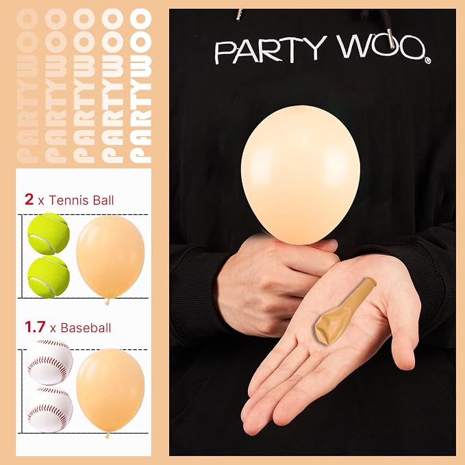 PartyWoo Nude Balloons 50pcs Latex Apricot Boho Helium Balloons 5 Inch | - Image 3
