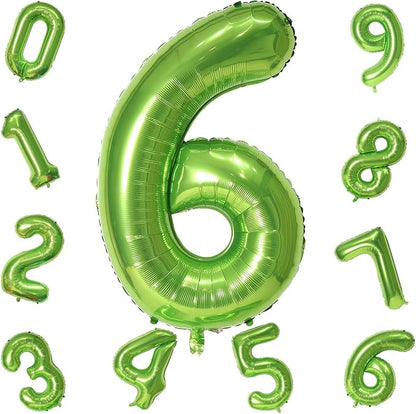 Green Number Balloons, 40inch Large Number 6 Foil Mylar Helium Balloons - Image 9