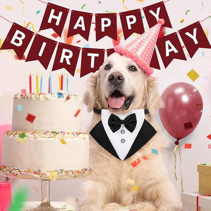 Hooqict Burgundy Happy Birthday Banner Sign - Image 6