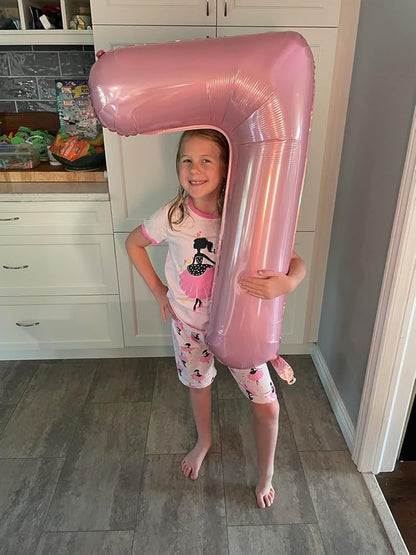 Number Balloons Pink 7 Balloon 40 inch - Image 2