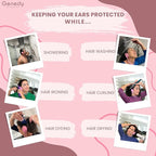 Ear Covers for Shower, Heat and Hair Dye Protection - Black - Waterproof Ear Covers for Washing Hair - Reusable Silicone Ear Caps For Hair Dye - Ear Protectors From Heat Styling and Dryer