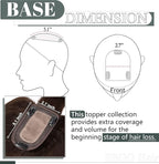 SEGO Human Hair Toppers for Women with Thinning Hair, Toppers Hair Pieces Clip in Toppers Straight Hair Pieces with Front Bangs 150% Density Silk Base -14 Inch #2 Dark Brown