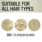 Schwarzkopf Keratin Blonde Hair Dye Platinum Blonde 001, Ultra Lightening Kit, 1 Application - Hair Bleach Enriched with Keratin, Lightens up to 9 Levels and Protects Hair from Breakage (Pack of 2)