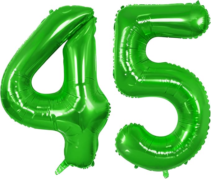 Number 45 Balloons for 45th Birthday Party Decorations, 0-100 Large No.45 by Joycard