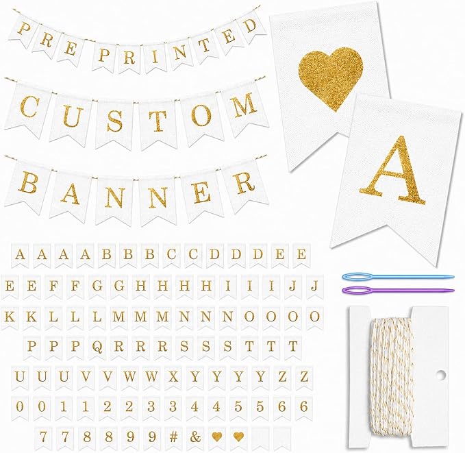 Pre-Printed Banner Kit – 97 White CANVAS Flags by bellium