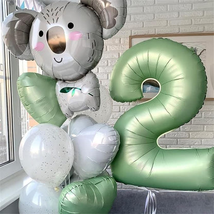 Sage Green Number 3 Balloon, 40In Large Foil Number Balloons Set 0-9 - Image 4