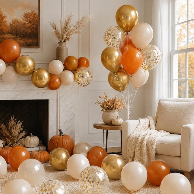 Burnt Orange Gold Balloons, 12 Inch Terracotta Nude Gold Balloon - Image 7