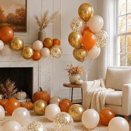Burnt Orange Gold Balloons, 12 Inch Terracotta Nude Gold Balloon - Image 7