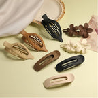 8 PCS Flat Hair Clips, 3 Styles Large Flat Claw Clips for Women, French Strong Hold Non-slip Duckbill Hair Claws for Thin Thick Hair(Neutral Matte)