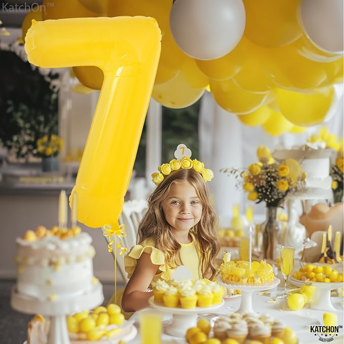 KatchOn, Giant Yellow Number 7 Balloon - Image 3