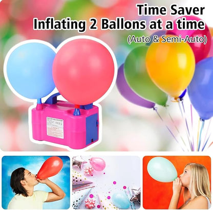 Electric Air Balloon Pump, Portable Dual Nozzle Electric Balloon Inflator - Image 7