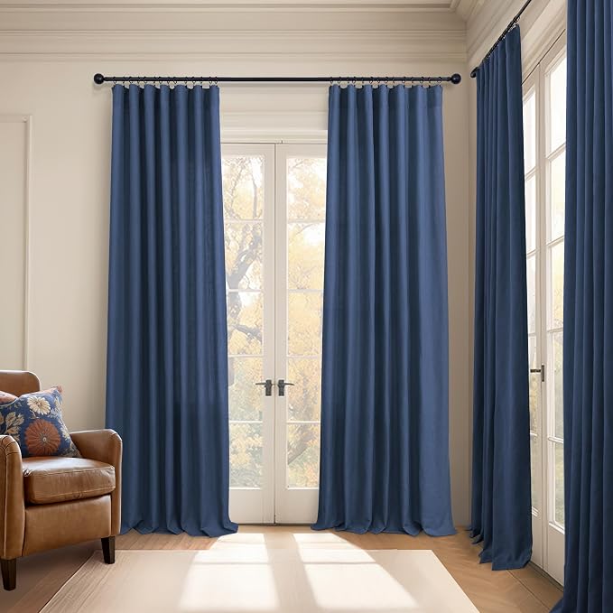 Pitalk Navy Extra Long Curtains 120 Length - Image 6