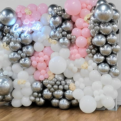Voircoloria 110pcs Metallic Silver Chrome Latex Party Balloons, 12inch | - Image 7