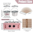Wax Warmer Double Pot, Professional Electric Heater for Facial, Body, Spa, and Salon, 1.2L Dual Adjustable Temperature with 100 Wooden Craft Sticks, Hair Removal (Pink)