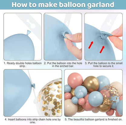 Amandir 153pcs Dusty Pink Blue Balloon Garland Arch Kit Different Sizes | 18 12 - Image 3