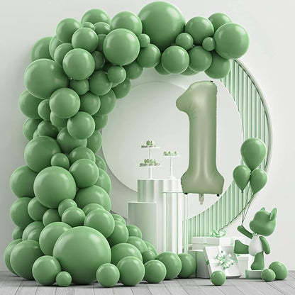 Number 1 Balloon, 40-Inch Sage Green Number Balloon | 40-inch foil balloon - Image 2