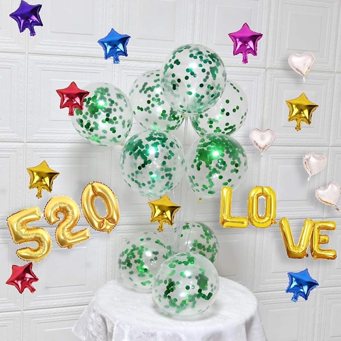 Green Confetti Balloons 12 inch - Image 4