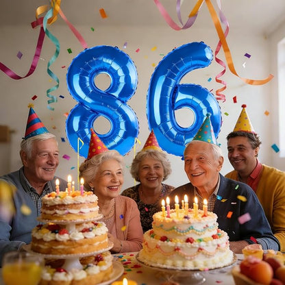 40 Inch Number 86 Balloons for 86th Birthday Party Decorations, 0-100 Dark Blue - Image 2