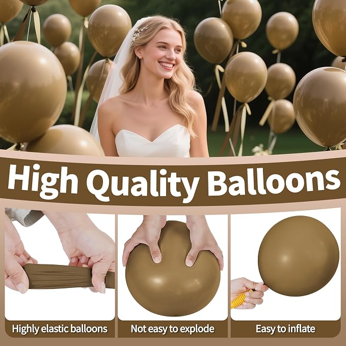 200pcs Brown Balloons 5 Inch, Small Mini Latex Balloons - Image 3