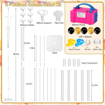 Blueweenly 2 Sets Balloon Column Stand Kit and Electric Balloon Pump Adjustable - Image 4