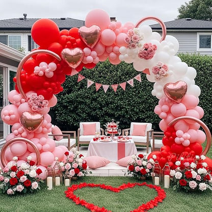 Valentine's Day Balloon Arch Kit, 8 Rose Gold Long Balloons, Latex Sizes - Image 4