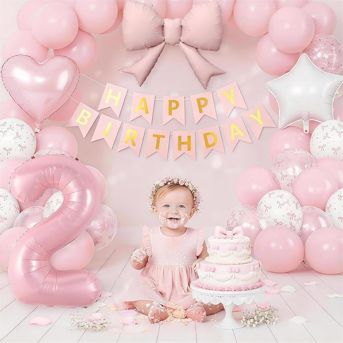 2nd Pink Bow Birthday Decorations - Image 3