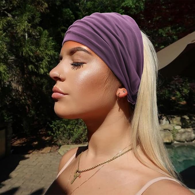 Extra Wide Headbands for Women Large Turban Headband Non Slip Boho Elastic Hairband Hair Twisted Knot Head Bands Accessories