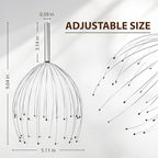 Head Massager 28 Fingers Scalp Massager Head Scratcher, Back Massage Back Scratcher, Stocking Stuffers for Scalp and Body Massage (Silvery)