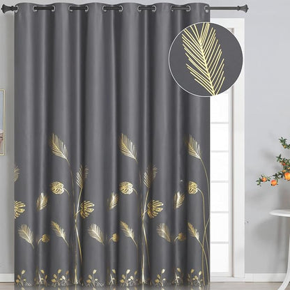 Blackout Curtain & Drape for Sliding Door 80W x 96L Inch Long Window Curtain by ESTELARTEXTILER