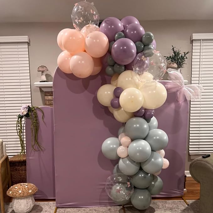 Dusty Green Purple Pink Balloon, 60 Packs 12 Inch Lavender Pastel Pink Balloon - Image 8