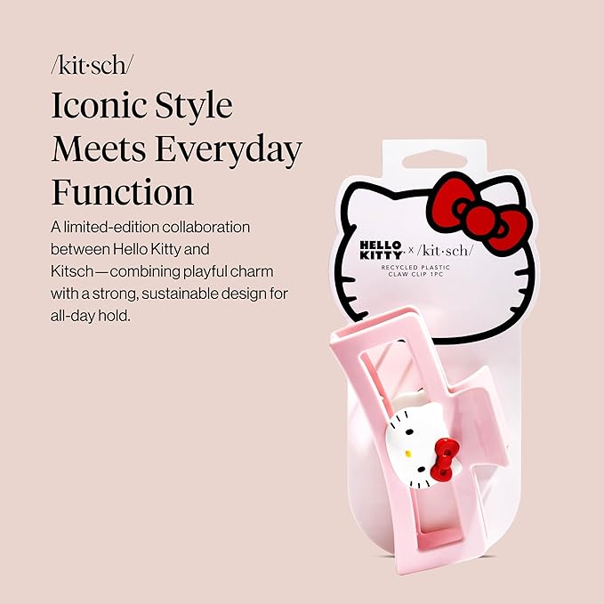 Hello Kitty x Kitsch Hair Clips for Women - Durable, Strong Hold All Day, Cute Jumbo Claw Clips for Thick Hair, Hello Kitty Stuff for Girls | Ideal Gifts for Women - 1 Pc