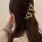 Wave Hair Claw Clip Wavy Metal Hair Clips Large Gold Hair Claws Barrettes Strong Hold Nonslip Hair Jaw Clips for Thin Thick Hair Stylish Hair Accessories for Women Girls