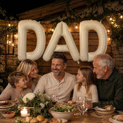 Cream DAD Letter Balloons, 40 Inch Letter Dad Foil Balloon Beige, Helium Big - Image 6