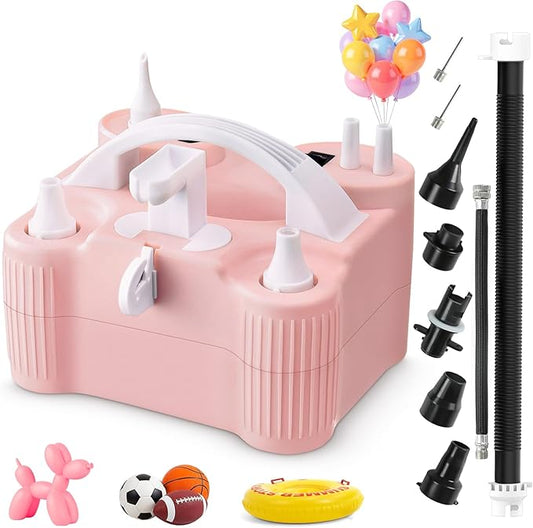 4-in-1 Electric Balloon Pump for All Balloons, Portable Dual Nozzle 600W Air by ziziella