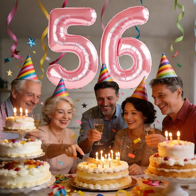 40 Inch Number 56 Balloons for 56th Birthday Party Decorations, 0-100 Jewelry - Image 2
