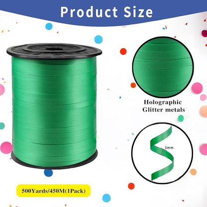 500 Yard Premium Green Curling Ribbon, PVC Plastic, Gift Wrapping, Balloon - Image 2