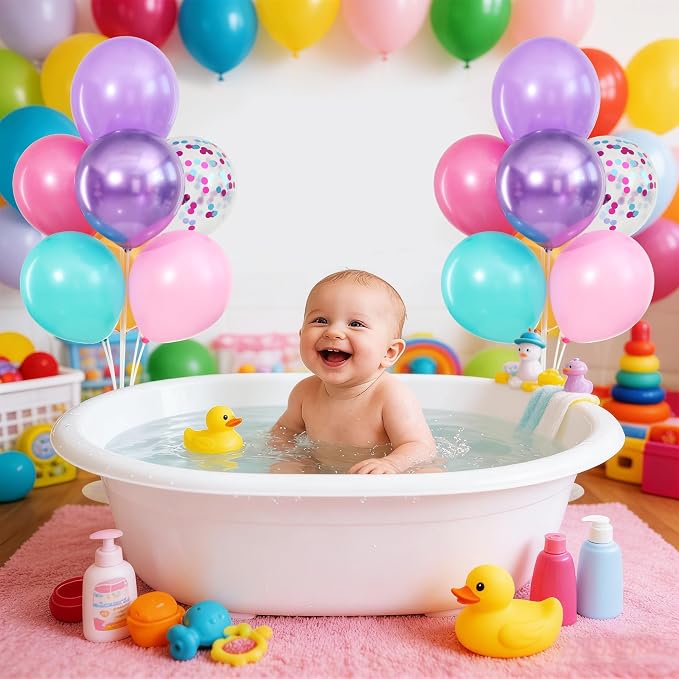 4 Sets Pink Purple Blue Teal Yellow Balloons Stand - Image 8