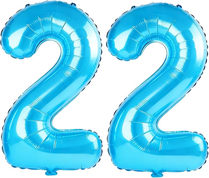 40 Inch Number 22 Balloons for 22nd Birthday Party Decorations, 0-100 Jewelry by FOBELEC