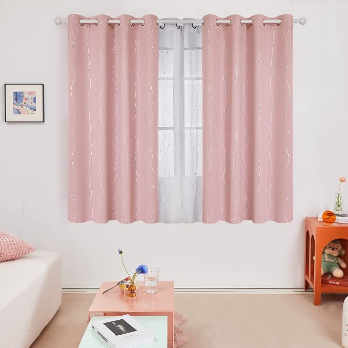 Deconovo Living Room Curtains 54 Inches Long, Thermal Insulated, Room Darkening - Image 2