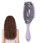 Curly Defining Brush, 1-Pack Vented Hair Brushes Blow Dry and Wet Detangling Curly Styling Hair Brush (Purple)