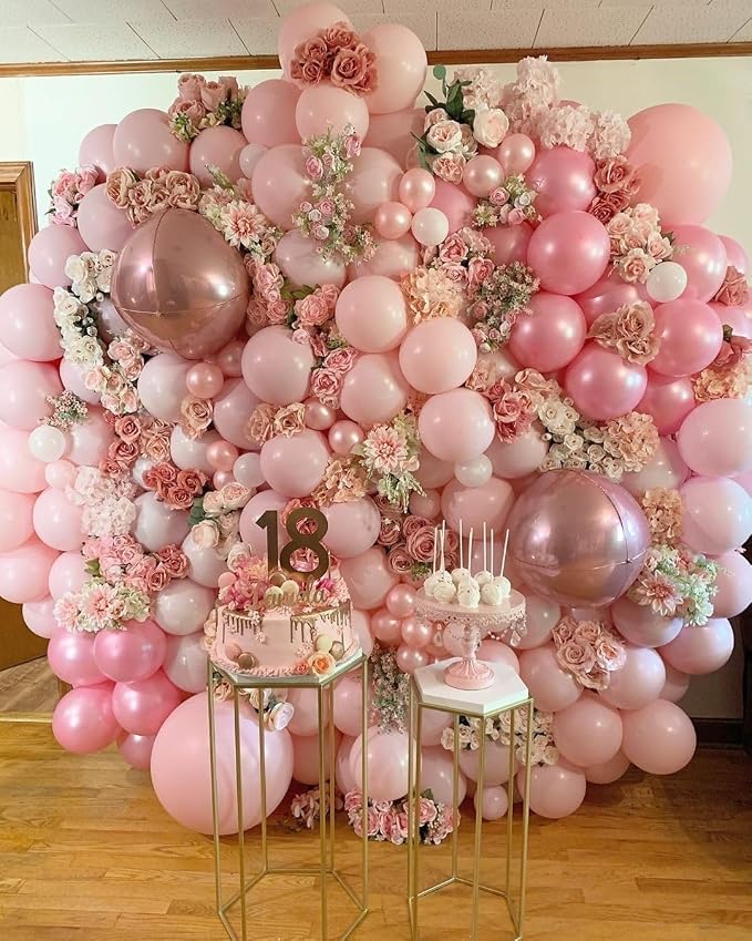 Biapian 12Pcs Light Pink Round Balloons Foil, Large Rose Pink Balloons - Image 5