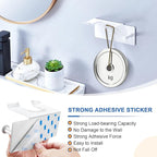Hair Dryer Holder Wall Mounted, Blow Dryer Holder Adhesive, Metal Hairdryer Holder for Bathroom, Hair Tool Organizer with Plug&Cord for Cabinet Bathroom Bedroom Barber Shops