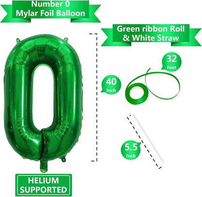 Number Balloons Green Party Balloon - Image 3