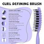 Curl Defining Brush for Curly Hair, Flexi Vented Brush for Faster Drying Hair, Detangling and Shaping to Reduce Pulling (Purple)