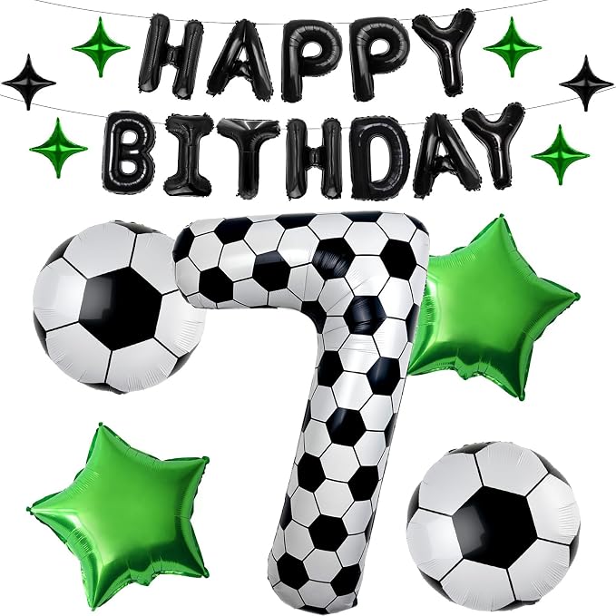 40 Inch Soccer Number 7 Balloon Set, Soccer Birthday Party Decorations | Sports by Unknown