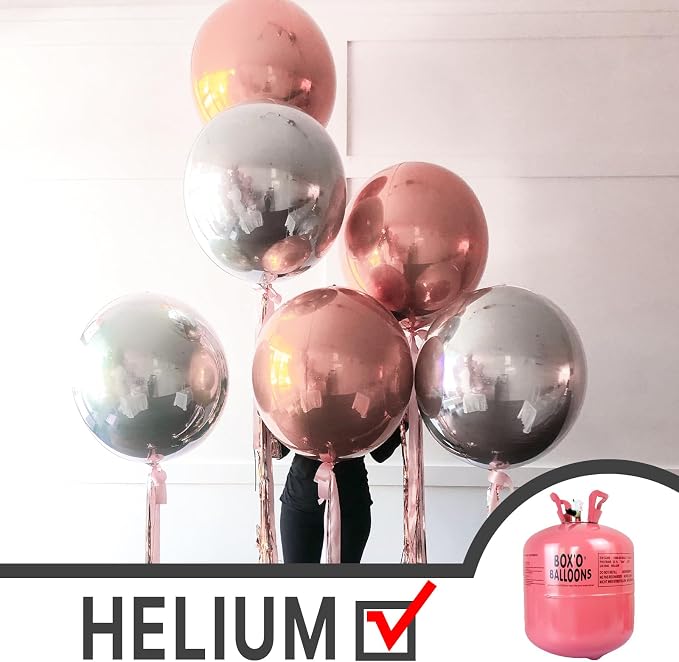 PartyWoo Metallic Silver Large Giant Foil 4D Balloons 20pcs Different Sizes | - Image 3