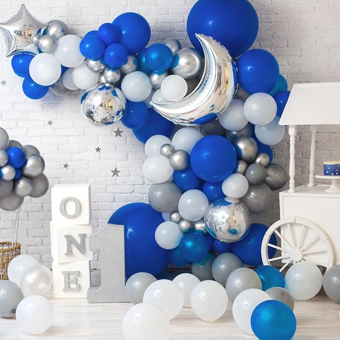 RUBFAC Blue Balloons Different Sizes Dark Blue Balloon Arch Kit 129pcs | - Image 5