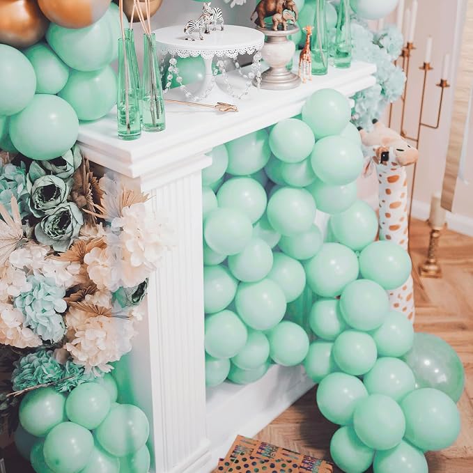 PartyWoo Teal Balloons 100pcs Turquoise Latex Balloons Different Sizes | 36 18 - Image 6