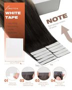 Sunny Hair Tape in Hair Extensions Human Hair, 20 Inch 40Pcs Remy Tape in Extensions Black Balayage Brown Ombre Ash Blonde Hair Extensions Tape in 100g